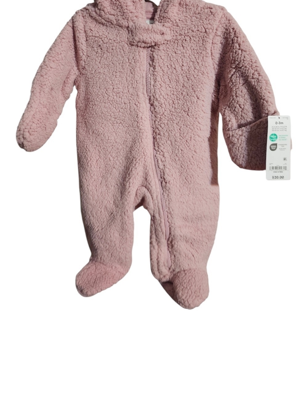 Carter's Pink Plush Fleece Baby One-Piece Footie